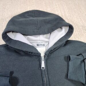 Vintage Thermal Lined Hoodie Men Medium Black Muleskins Waffle Knit Thermal